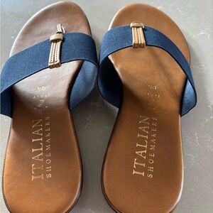 Italian Shoemakers Navy and Brown Sandals